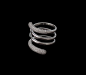 Mobile Preview: Ring 750 Weißgold "Spirale" 1ct Brillanten