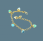 Mobile Preview: Tamara Comolli MIKADO Flamenco Charm Armband 'Lagoon'  B-MFL-Ch-Lag-yg