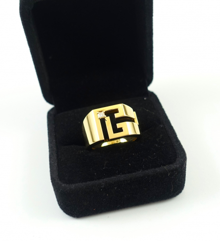 Balmain Labyrinth Siegelring 750 Gelbgold Diamant ABAJ02RG00002