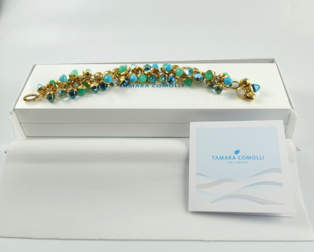 Tamara Comolli MIKADO Flamenco "Lagoon" Armband  B-MFL-Lag-p-yg