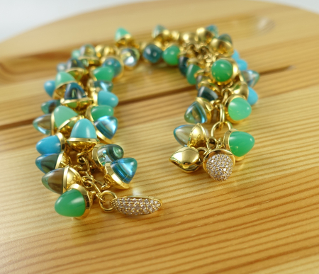 Tamara Comolli MIKADO Flamenco "Lagoon" Armband  B-MFL-Lag-p-yg