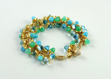Tamara Comolli MIKADO Flamenco "Lagoon" Armband  B-MFL-Lag-p-yg