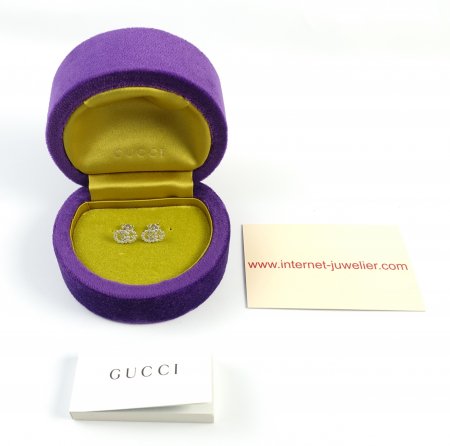 Gucci Ohrstecker 750 Weißgold / Brillanten