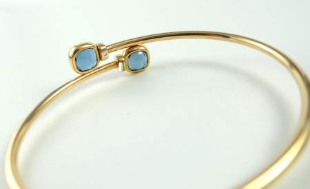 Preview: Pomellato Nudo Mini Armreif Rosegold London Blue PBC5020-O6WHR-DB0TL