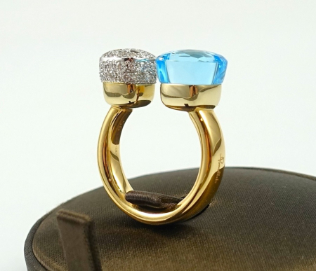 Pomellato Nudo Ring Rosegold Sky Blue Topas & Brillanten PAC4020-O6WHR-DB0YY