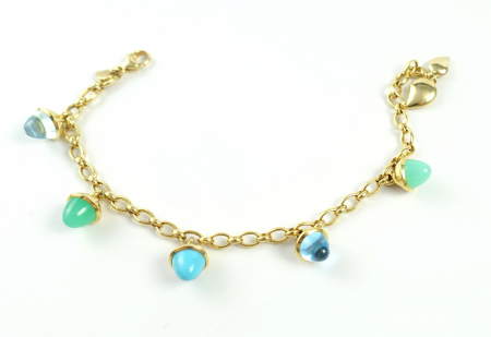 Tamara Comolli MIKADO Flamenco Charm Armband 'Lagoon'  B-MFL-Ch-Lag-yg