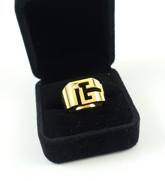 Balmain Labyrinth Siegelring 750 Gelbgold Diamant ABAJ02RG00002