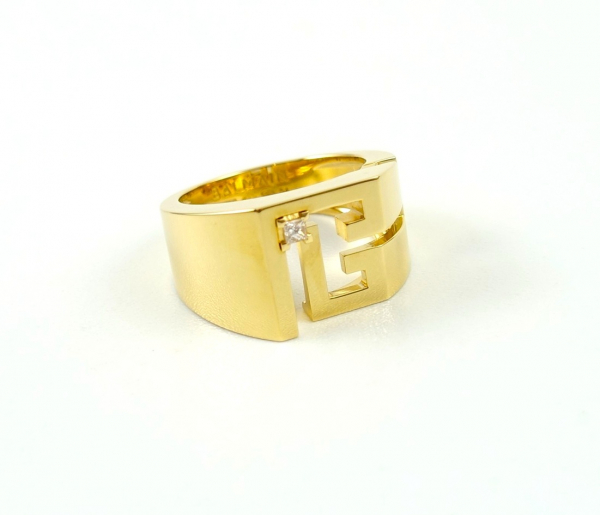 Balmain Labyrinth Siegelring 750 Gelbgold Diamant ABAJ02RG00002