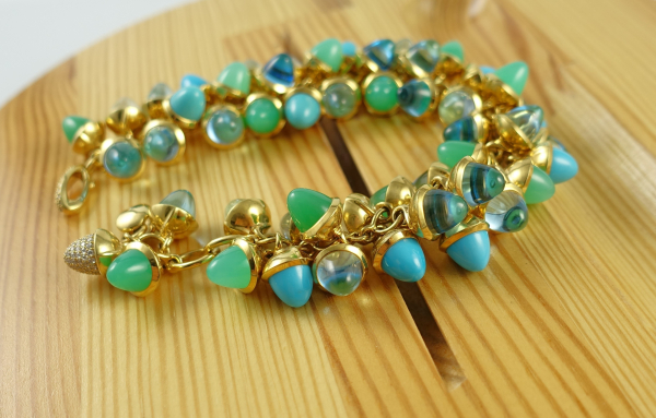 Tamara Comolli MIKADO Flamenco "Lagoon" Armband  B-MFL-Lag-p-yg
