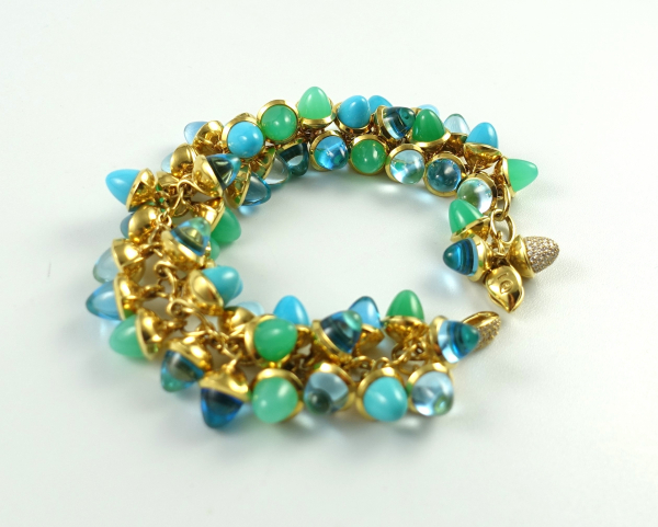 Tamara Comolli MIKADO Flamenco "Lagoon" Armband  B-MFL-Lag-p-yg