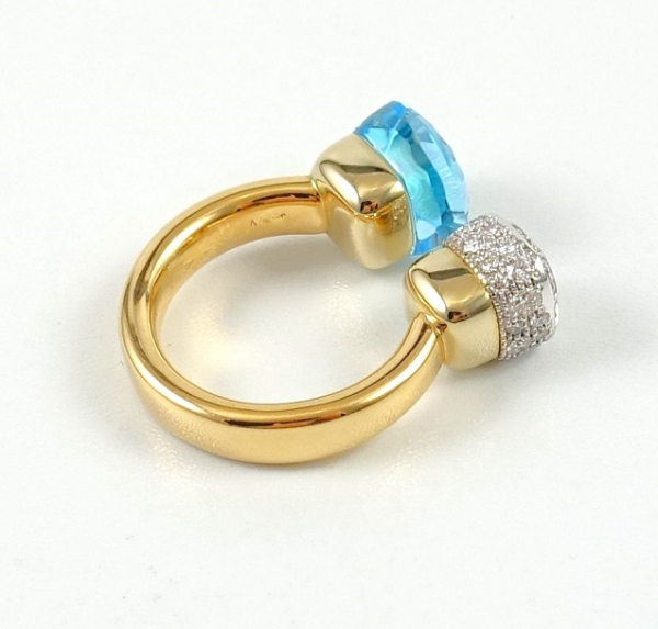 Pomellato Nudo Ring Rosegold Sky Blue Topas & Brillanten PAC4020-O6WHR-DB0YY