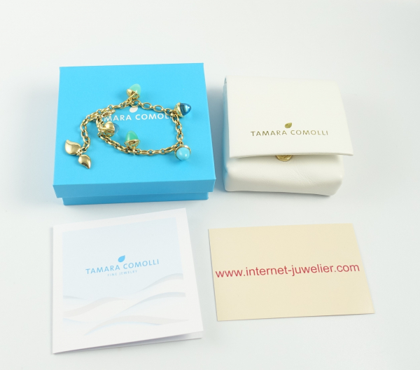 Tamara Comolli MIKADO Flamenco Charm Armband 'Lagoon'  B-MFL-Ch-Lag-yg