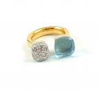 Preview: Pomellato Nudo Ring Rosegold Sky Blue Topas & Brillanten PAC4020-O6WHR-DB0YY