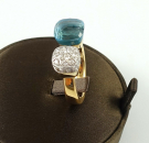 Preview: Pomellato Nudo Ring Rosegold Sky Blue Topas & Brillanten PAC4020-O6WHR-DB0YY