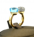 Preview: Pomellato Nudo Ring Rosegold Sky Blue Topas & Brillanten PAC4020-O6WHR-DB0YY