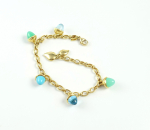 Preview: Tamara Comolli MIKADO Flamenco Charm Armband 'Lagoon'  B-MFL-Ch-Lag-yg