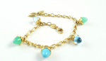 Preview: Tamara Comolli MIKADO Flamenco Charm Armband 'Lagoon'  B-MFL-Ch-Lag-yg