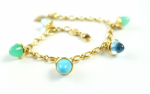 Preview: Tamara Comolli MIKADO Flamenco Charm Armband 'Lagoon'  B-MFL-Ch-Lag-yg